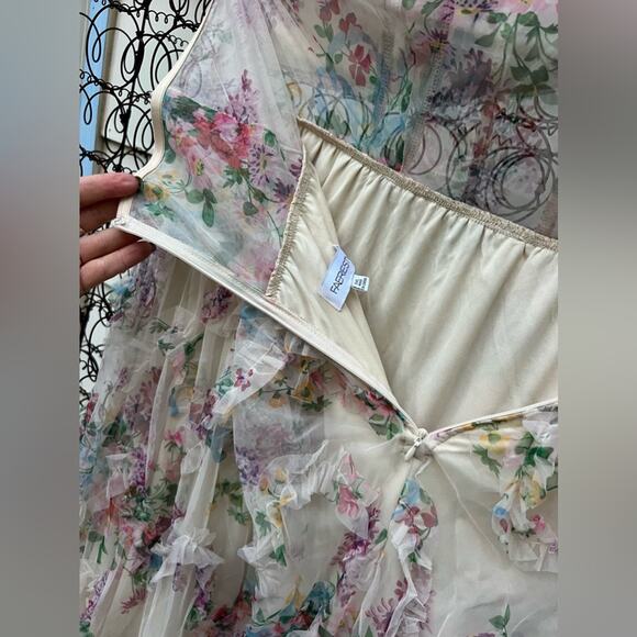 Faeriesty Ruched Bustier Ruffle Trim Hem Floral Print Tube Corset Dress 5X - Picture 9 of 12